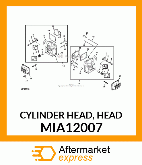 CYLINDER HEAD, HEAD MIA12007