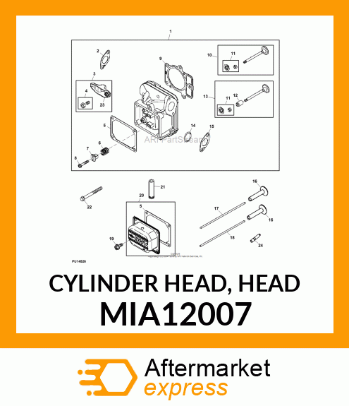 CYLINDER HEAD, HEAD MIA12007