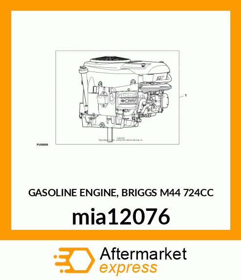 GASOLINE ENGINE, BRIGGS M44 724CC mia12076