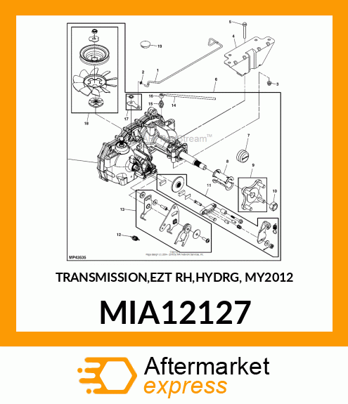 TRANSMISSION,EZT RH,HYDRG, MY2012 MIA12127