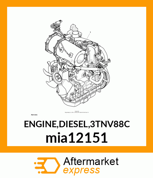 ENGINE,DIESEL,3TNV88C mia12151