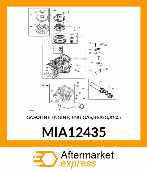 GASOLINE ENGINE, ENG,GAS,BRIGG,X125 MIA12435