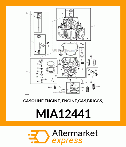 GASOLINE ENGINE, BRIGGS M40 656CC MIA12441