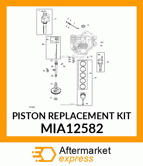 PISTON REPLACEMENT KIT MIA12582