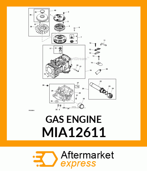 GASOLINE ENGINE, ENG,GAS,BRIGG,X125 MIA12611