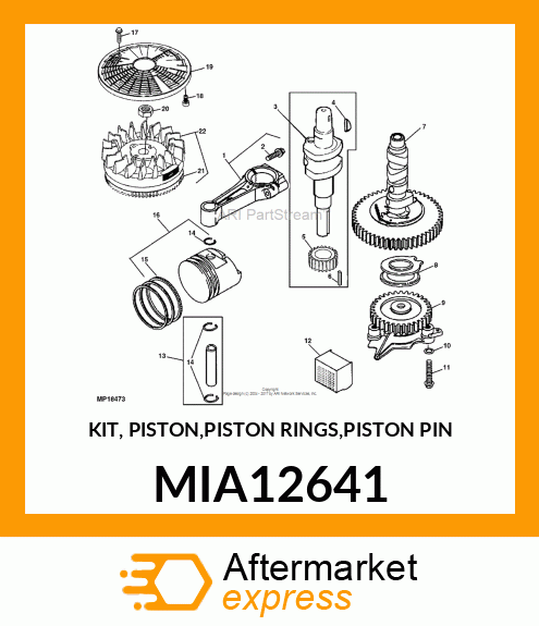 KIT, PISTON,PISTON RINGS,PISTON PIN MIA12641