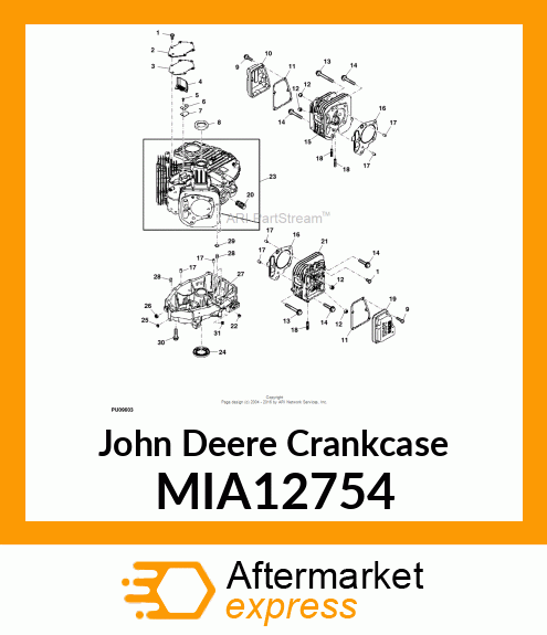 KIT, CRANKCASE COVER MIA12754