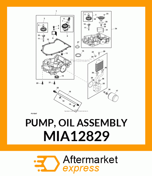 PUMP, OIL ASSEMBLY MIA12829