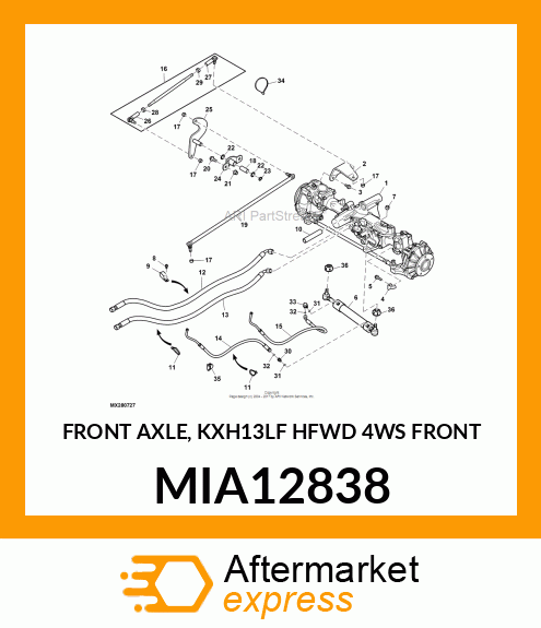 FRONT AXLE, KXH13LF HFWD 4WS FRONT MIA12838