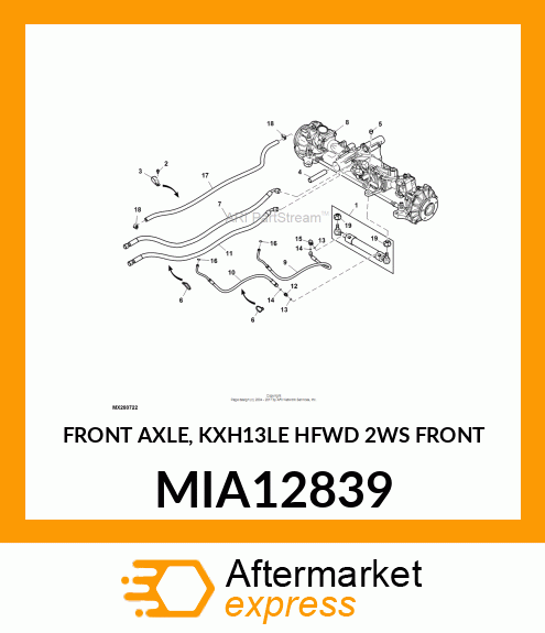 FRONT AXLE, KXH13LE HFWD 2WS FRONT MIA12839