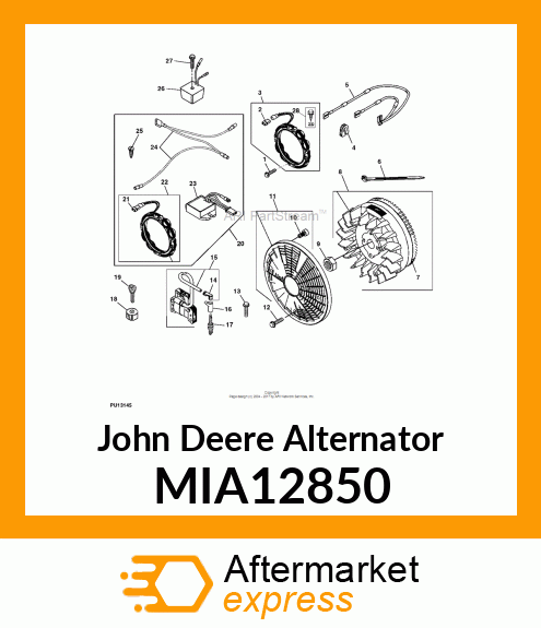 ALTERNATOR, 3 AMP MIA12850