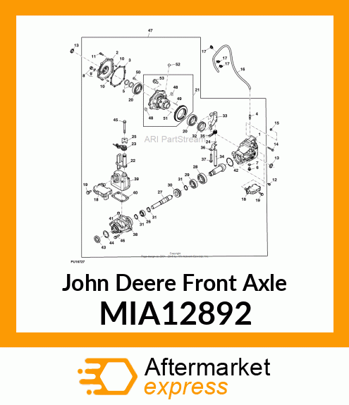 FRONT AXLE,MFWD,FWV15 MIA12892