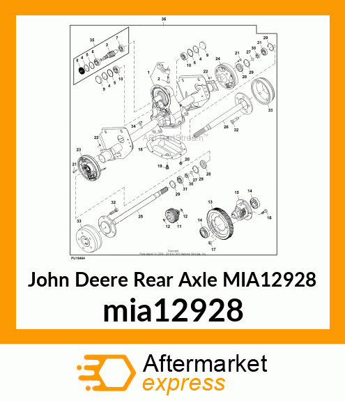 AXLE,REAR,ELECTRIC,HYDRO MECH BRAKE mia12928