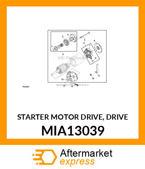 STARTER MOTOR DRIVE, DRIVE MIA13039