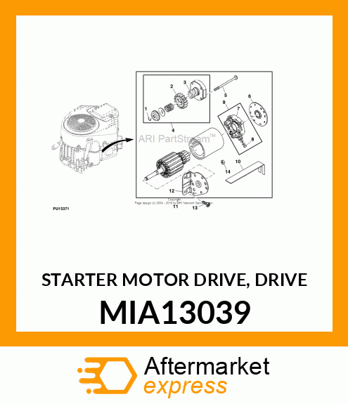 STARTER MOTOR DRIVE, DRIVE MIA13039