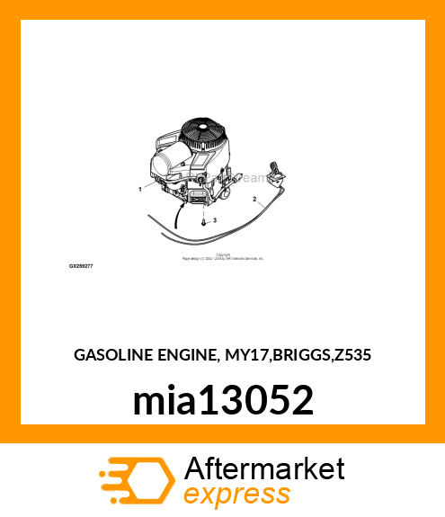 GASOLINE ENGINE, MY17,BRIGGS,Z535 mia13052