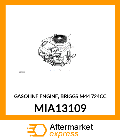 GASOLINE ENGINE, BRIGGS M44 724CC MIA13109