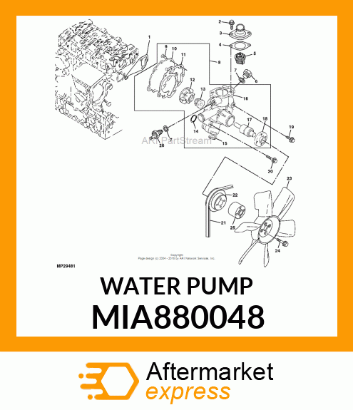 PUMP ASSY, WATER MIA880048