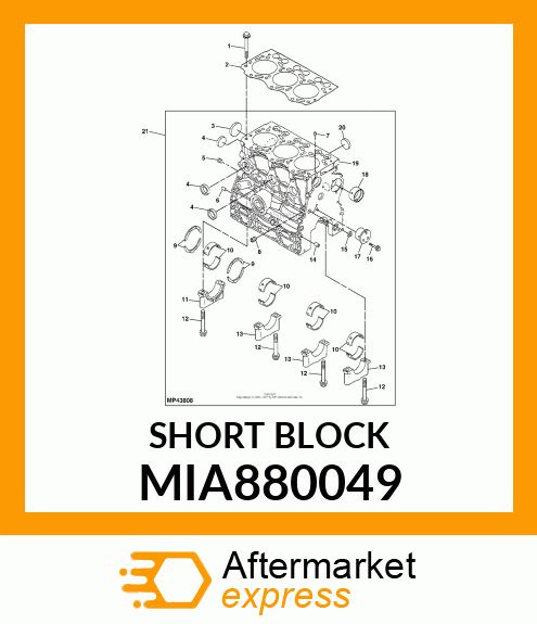 SHORT BLOCK ASSEMBLY, SHORT BLOCK MIA880049