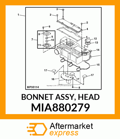 BONNET ASSY, HEAD MIA880279