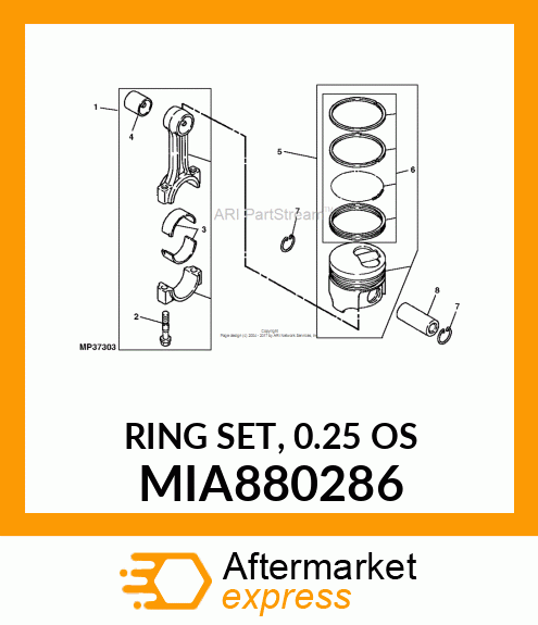 RING SET, 0.25 OS MIA880286