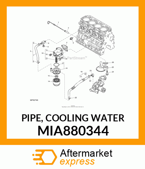 PIPE, COOLING WATER MIA880344