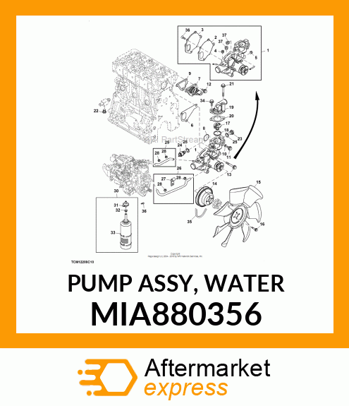 PUMP ASSY, WATER MIA880356