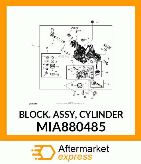 BLOCK ASSY, CYLINDER MIA880485