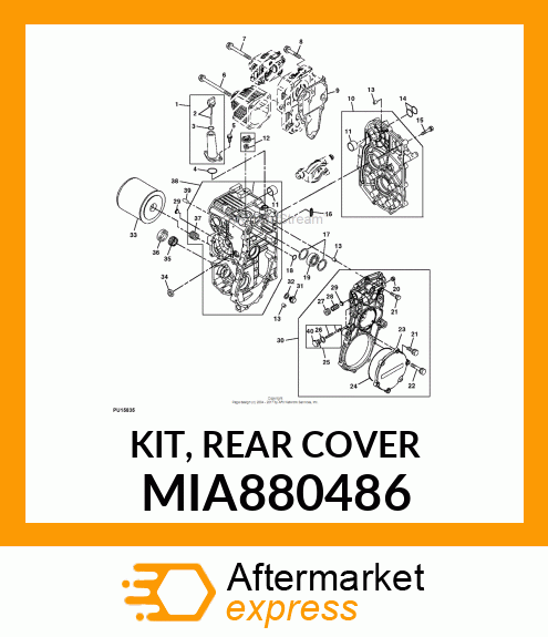 KIT, REAR COVER MIA880486