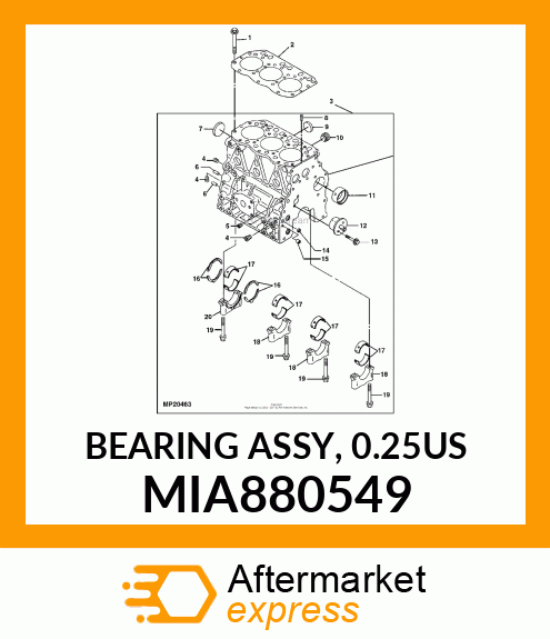 BEARING ASSY, 0.25US MIA880549