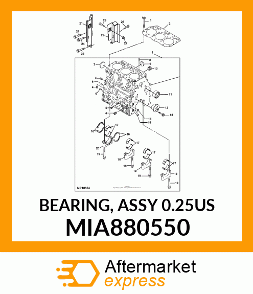 BEARING, ASSY 0.25US MIA880550