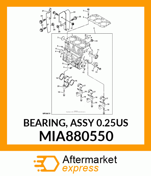 BEARING, ASSY 0.25US MIA880550