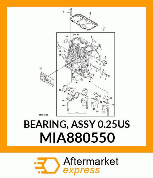 BEARING, ASSY 0.25US MIA880550