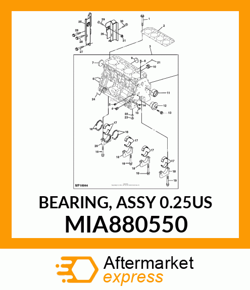 BEARING, ASSY 0.25US MIA880550