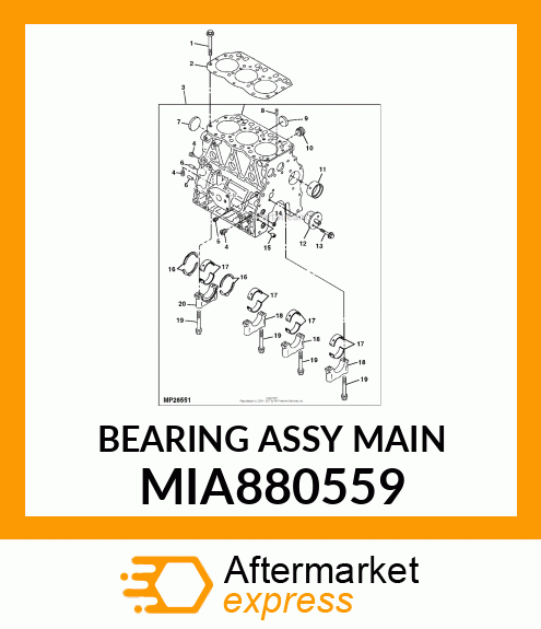 BEARING ASSY MAIN MIA880559