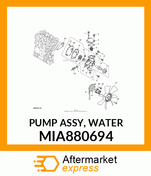 PUMP ASSY, WATER MIA880694