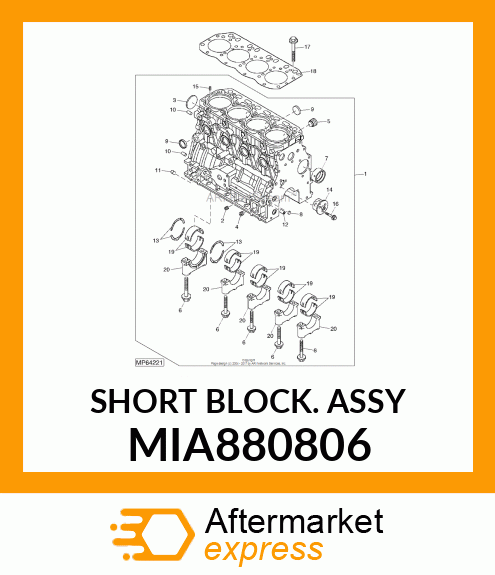 SHORT BLOCK ASSEMBLY, SHORT BLOCK A MIA880806