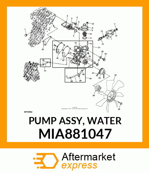 PUMP ASSY, WATER MIA881047