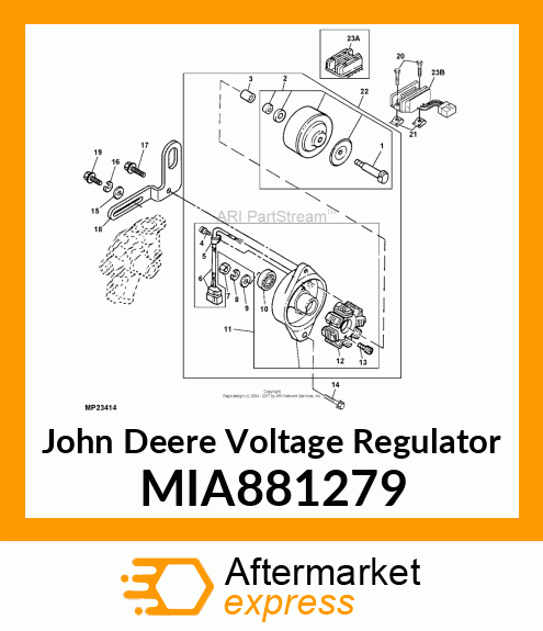 VOLTAGE REGUALTOR, 20AMP (am101406) MIA881279