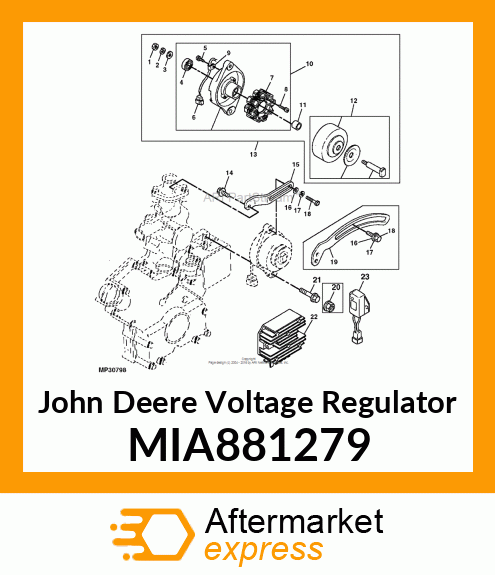 VOLTAGE REGUALTOR, 20AMP (am101406) MIA881279