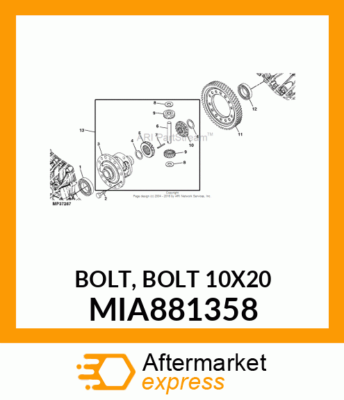 BOLT, BOLT 10X20 MIA881358