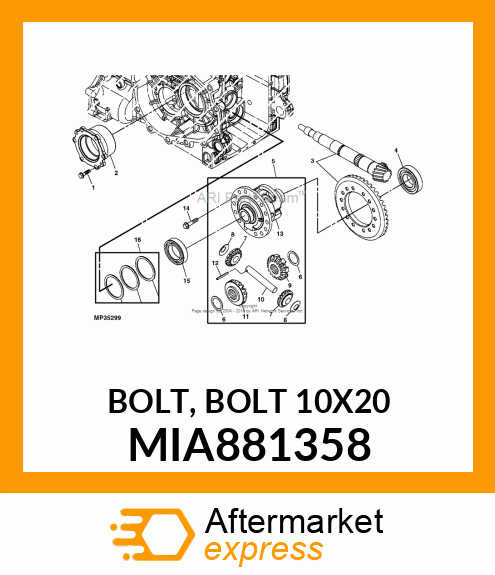 BOLT, BOLT 10X20 MIA881358