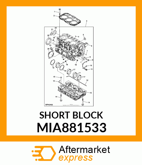 SHORT BLOCK ASSEMBLY MIA881533