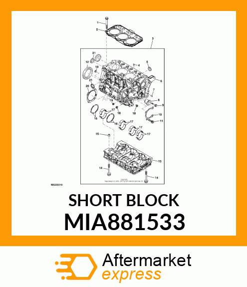 SHORT BLOCK ASSEMBLY MIA881533