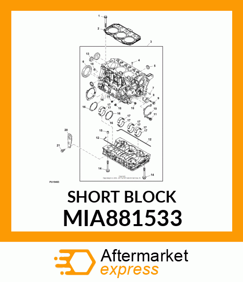 SHORT BLOCK ASSEMBLY MIA881533