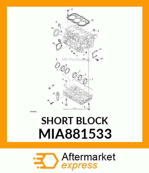 SHORT BLOCK ASSEMBLY MIA881533