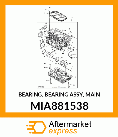 BEARING, BEARING ASSY, MAIN MIA881538