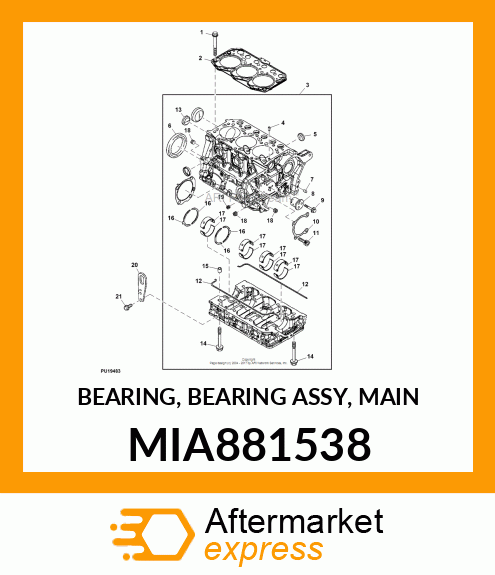 BEARING, BEARING ASSY, MAIN MIA881538