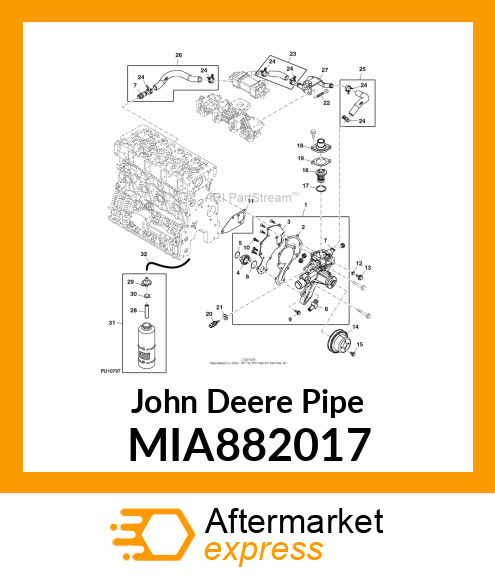 PIPE ASSY, WATER OUT MIA882017