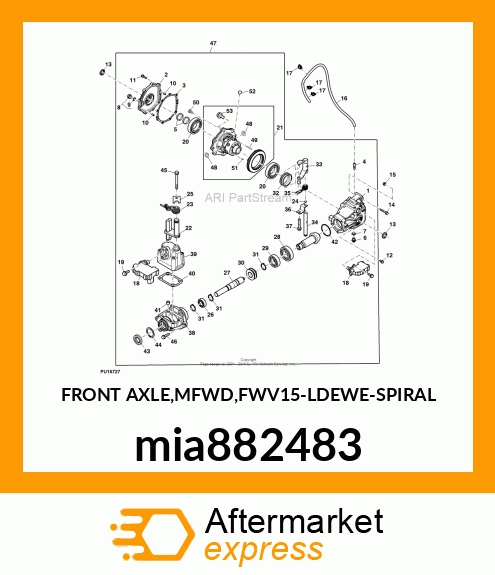 FRONT AXLE,MFWD,FWV15 mia882483